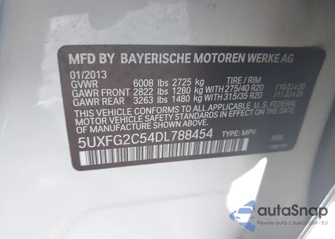 2013 BMW X6 xDrive35I из США, поврежденный, VIN 5UXFG2C54DL788454